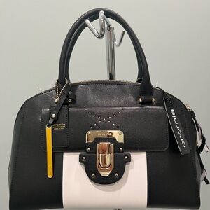 Cromia leather satchel with gold-tone hardware